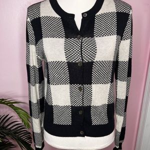 Joie cardigan Knit Button down black and white small